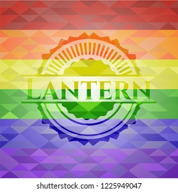 Lantern lgbt colors emblem 