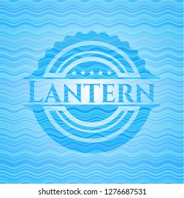 Lantern light blue water wave style emblem.