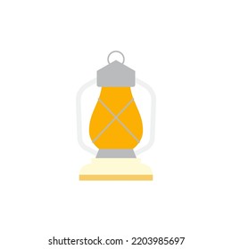 Lantern light icon in color, isolated on white background 
