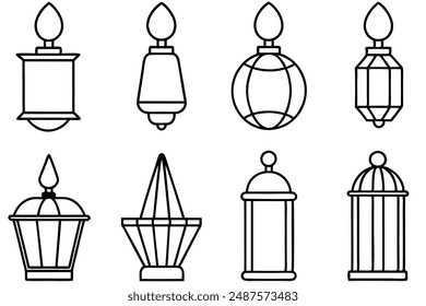 Lantern Light line art graphic image