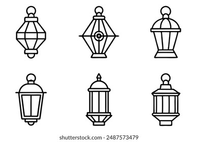 Laterne Light Line Art Bleistiftzeichnung