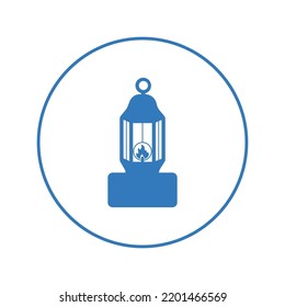 Lantern Light Oil Lamp Icon | Circle Version Icon |