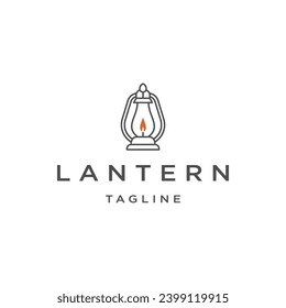 Lantern line art logo icon design template