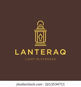 Lantern Line Art Logo – Simple lantern in clean lines, perfect for light or festival themes.