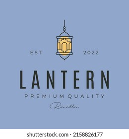 lantern line art logo vector symbol illustration design