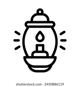 Icono de línea de linterna ilustración Vector gráfico. Ilustración de elemento simple gráfico de Vector, adecuado para App, Sitios web y presentaciones aisladas sobre fondo blanco