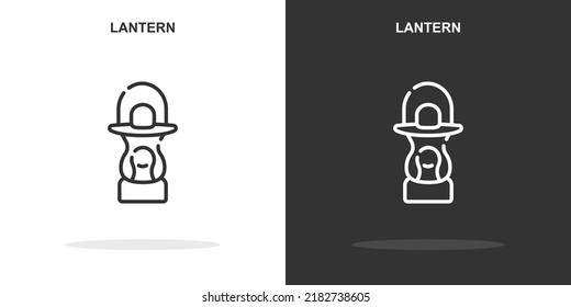 lantern line icon. Simple outline style.lantern linear sign. Vector illustration isolated on white background. Editable stroke EPS 10