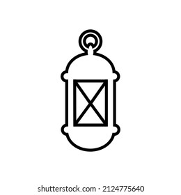 Icono de línea de linterna, logo del contorno del vector aislado en fondo blanco