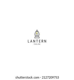 Lantern line logo icon design template