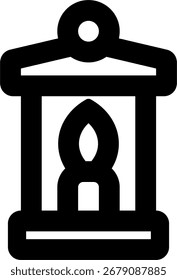 Diseño de icono de estilo de línea de linterna