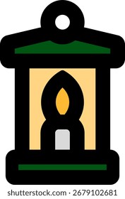 Diseño de icono de estilo de línea de linterna