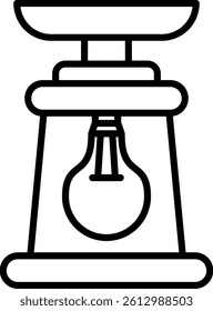 Lantern Line Vector Icon Design