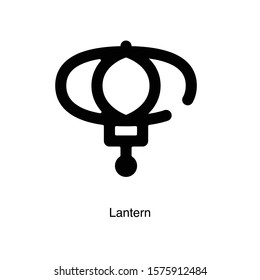 Lantern linear icon vector on white background. Black icon illustration