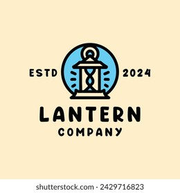 Lantern Logo Antique Vector, Lamp Icon Symbol, Classic Creative Vintage Graphic Design