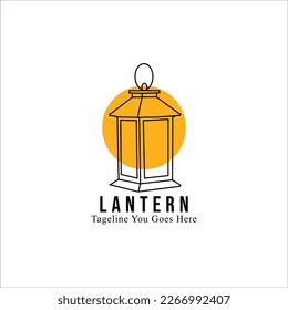 Lantern logo design in minimalist and traditional style vector illustration