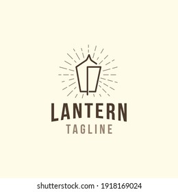 Lantern logo design Premium Vector