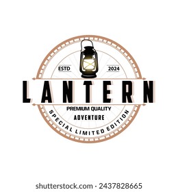 Lantern Logo Design Street Lamp Old Classic Vintage Minimalist Illustration Template