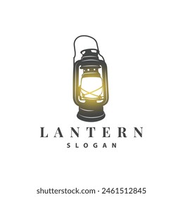 Lantern Logo Design Street Lamp Old Classic Vintage Minimalist Illustration Template