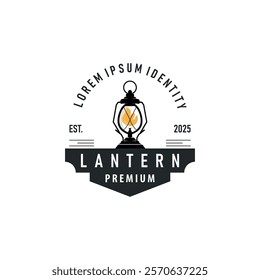 Lantern Logo Design Street Lamp Old Classic Vintage Minimalist Illustration Template