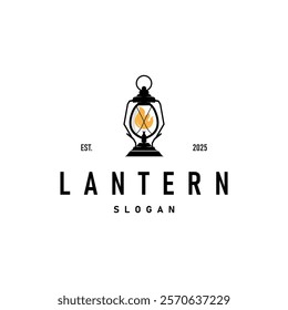 Lantern Logo Design Street Lamp Old Classic Vintage Minimalist Illustration Template