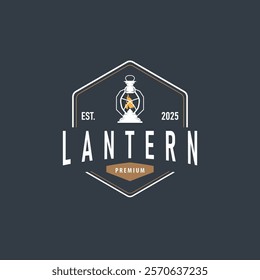 Lantern Logo Design Street Lamp Old Classic Vintage Minimalist Illustration Template