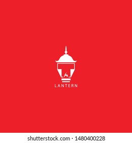 lantern logo with a fancy shape and the letter T in it and attractive colors. unique, modern.