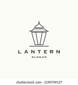 Plantilla de diseño plano del icono de la linterna