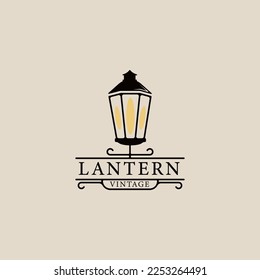 Lantern logo line art design with minimalist style