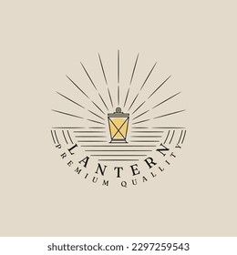 Lantern logo line art design with minimalist style