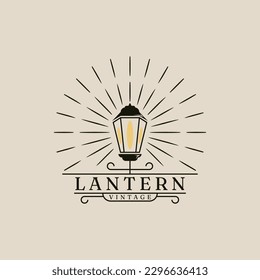 Lantern logo line art or vintage design with minimalist style