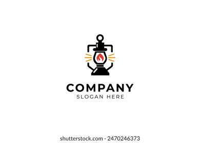 Lantern Logo, Outdoor Lighting Lantern Lamp, Classic Vintage logo design vector