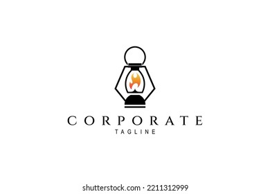 logotipo de linterna en estilo de diseño sencillo