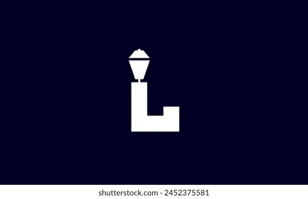 Linterna Logo Simple Moderno Limpio Negro Blanco