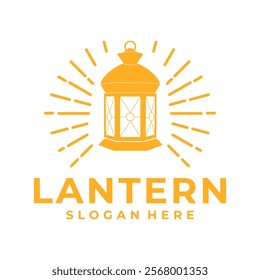 Lantern logo vintage vector illustration template. Retro lamp logo symbol