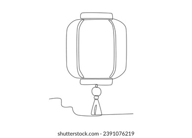 A lantern looks close. Chinese new year one-line drawing