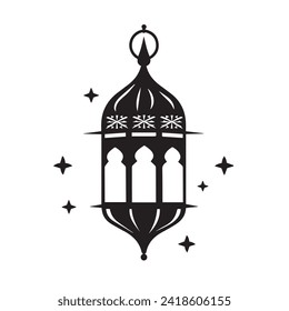 Lantern Magic Embracing the Spirit of Ramadan in Lasecut Black And White