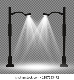 
Lantern on the background. Bright modern street lamp. vector illustration. Beautiful light from a street lamp.