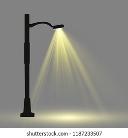 
Lantern on the background. Bright modern street lamp. vector illustration. Beautiful light from a street lamp.