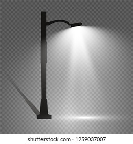 Lantern on the background. Bright modern street lamp. vector illustration. Beautiful light from a street lamp. 