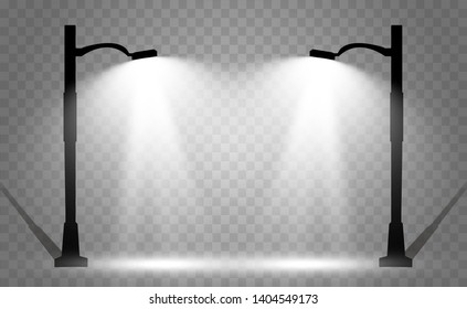 Lantern on the background. Bright modern street lamp. vector illustration. Beautiful light from a street lamp.