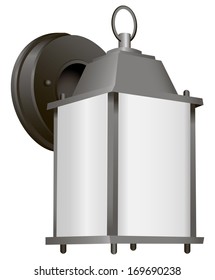 Lantern for outdoor decoration in the old style. Vector illustration.