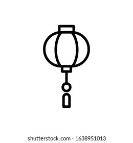 Lantern with outline icon vector 