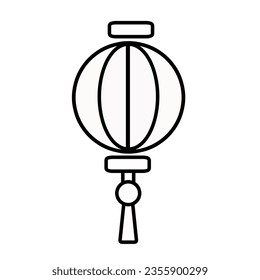 
Lantern with outline icon vector. Chinese New Year concept.