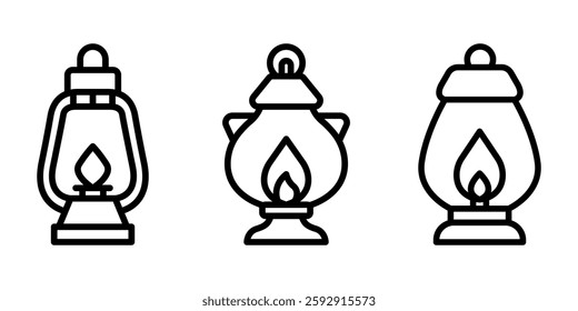 lantern  outline or line icon design bundle.