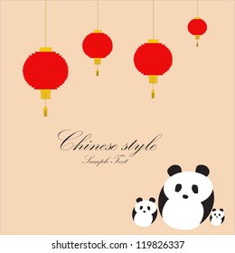 Lantern and Panda Chinese style background