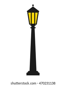 lantern park isolated icon vector illustration design