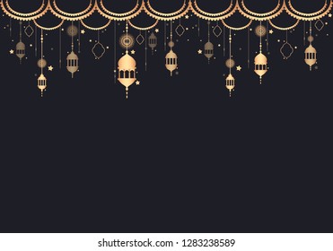 Lantern pattern a blank black background