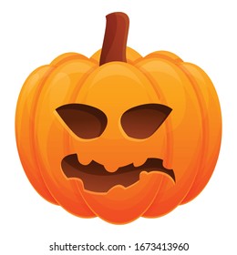 Lantern pumpkin icon. Cartoon of lantern pumpkin vector icon for web design isolated on white background