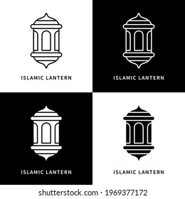 Lantern Ramadan Islamic Icon. Light Decoration Vector Symbol Illustration