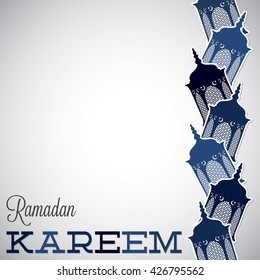 Lantern "Ramadan Kareem" (Generous Ramadan) card in vector format.